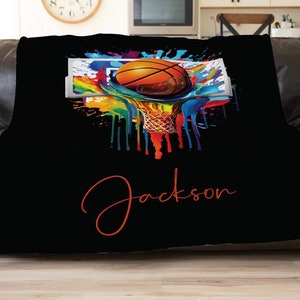 Basketball Blanket, Gifts For Boyfriend, Personalized Blanket For Adult, Man Cave Decor, Basketball Baby Shower Gift, Teenager Present