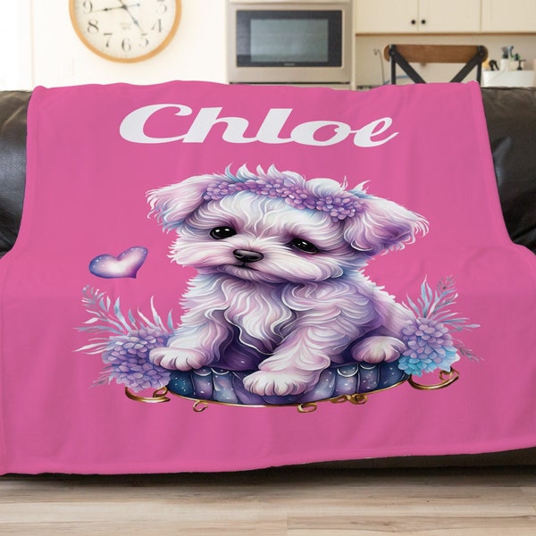 Dog Blanket, Kids Personalized Blanket, Teenager Throw Blanket, Children Room Decor, Toddler Nap Blanket, Birthday Gift For Her, Cute