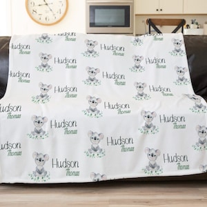 Koala Blanket, Koala Gifts, Custom Throw Blanket, Personalized Blanket, Boho Throw Blanket, Personalized Throw For Kids, Koala Baby Shower