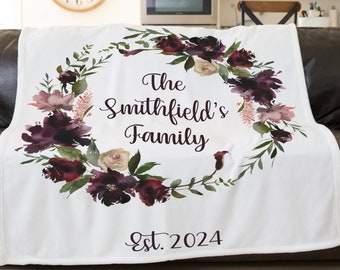 Family Blanket, First Anniversary Gift, Personalized Wedding Blanket, New Apartment Housewarming Gift, Custom Christmas Gift, Mr And Mrs