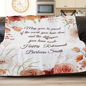 Custom Retirement Gift Blanket, Coworker Farewell Gift, Gifts For Coworker Leaving, Boss Retirement Gift, Quit Job Present, Personalized