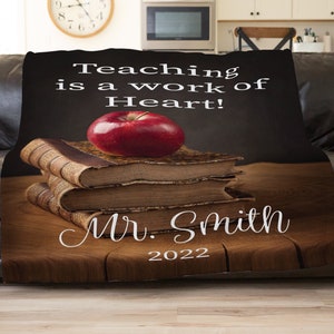 Teacher Blanket, Teacher Christmas Gift, Teacher Retirement, Teacher Gifts Beginning Of The Year, End Of Year Teacher Gift, Personalization