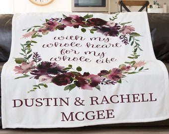 Mr And Mrs Blanket, Personalized Wedding Blanket, Personalized Blanket Throw For Wedding Gift, First Anniversary Gift For Couple, House