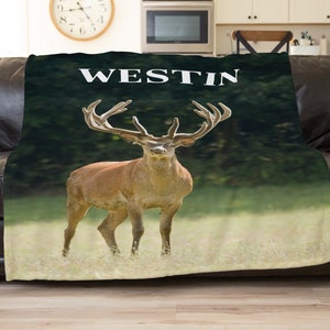 Deer Blanket, Personalized Blanket For Adults, Customized Blanket, Throw Blanket For Couch, Sofa Throw Blanket, Teenager Christmas Gift