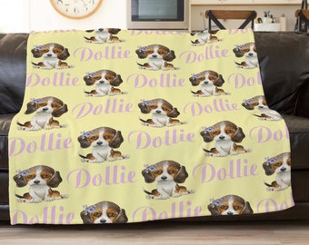 Dog Blanket, Personalized Dog Blanket, Baby Name Blanket, Custom Dog Blanket, Puppy Blanket, Beagle, Dog Lover Gift, Adult Personalized