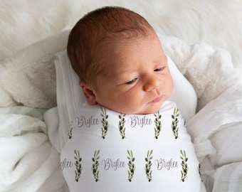 Olive Swaddle, Personalized Baby Swaddle, Customized Swaddle, Olive Baby Shower, Olive Nursery, Newborn Baby Shower Gift,Custom Name Blanket