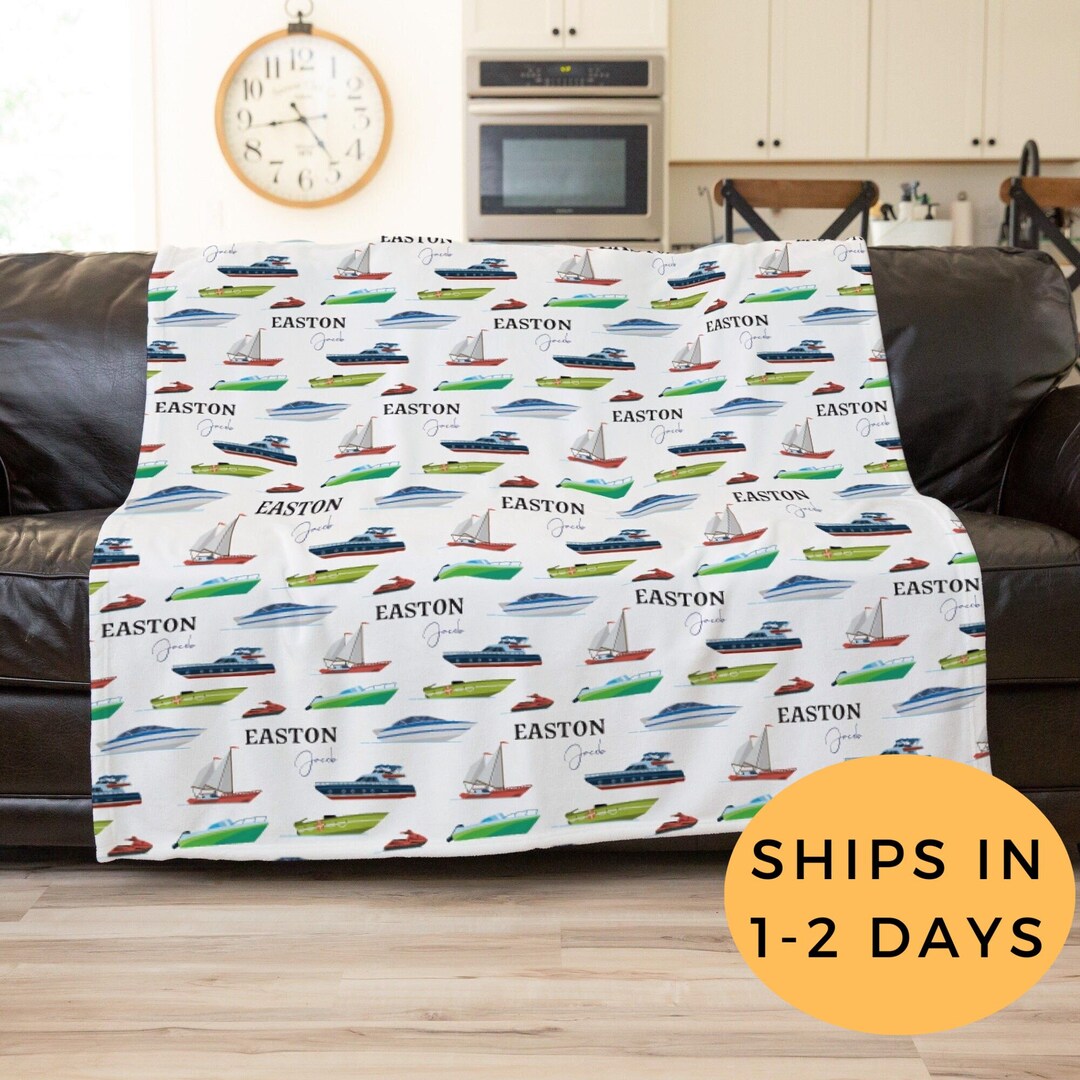 Boat Blanket, Personalized Houseboat Gift, Lake House Decor, Custom