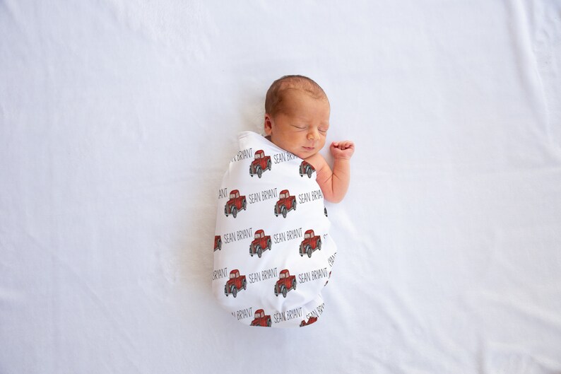 Truck Blanket Custom Swaddle Blanket Boy Baby Boy Swaddle Etsy