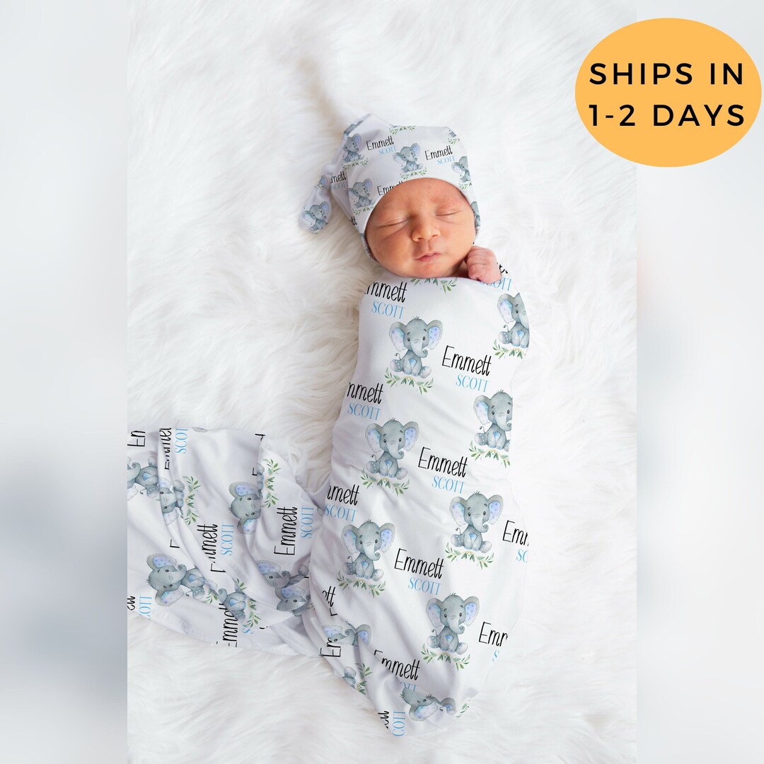Elephant Swaddle Blanket, Elephant Baby Shower Gift, Elephant Photo