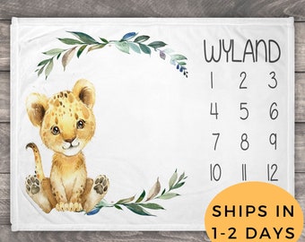 Safari Animal Milestone Blanket Baby Milestone Blanket Boy - Etsy
