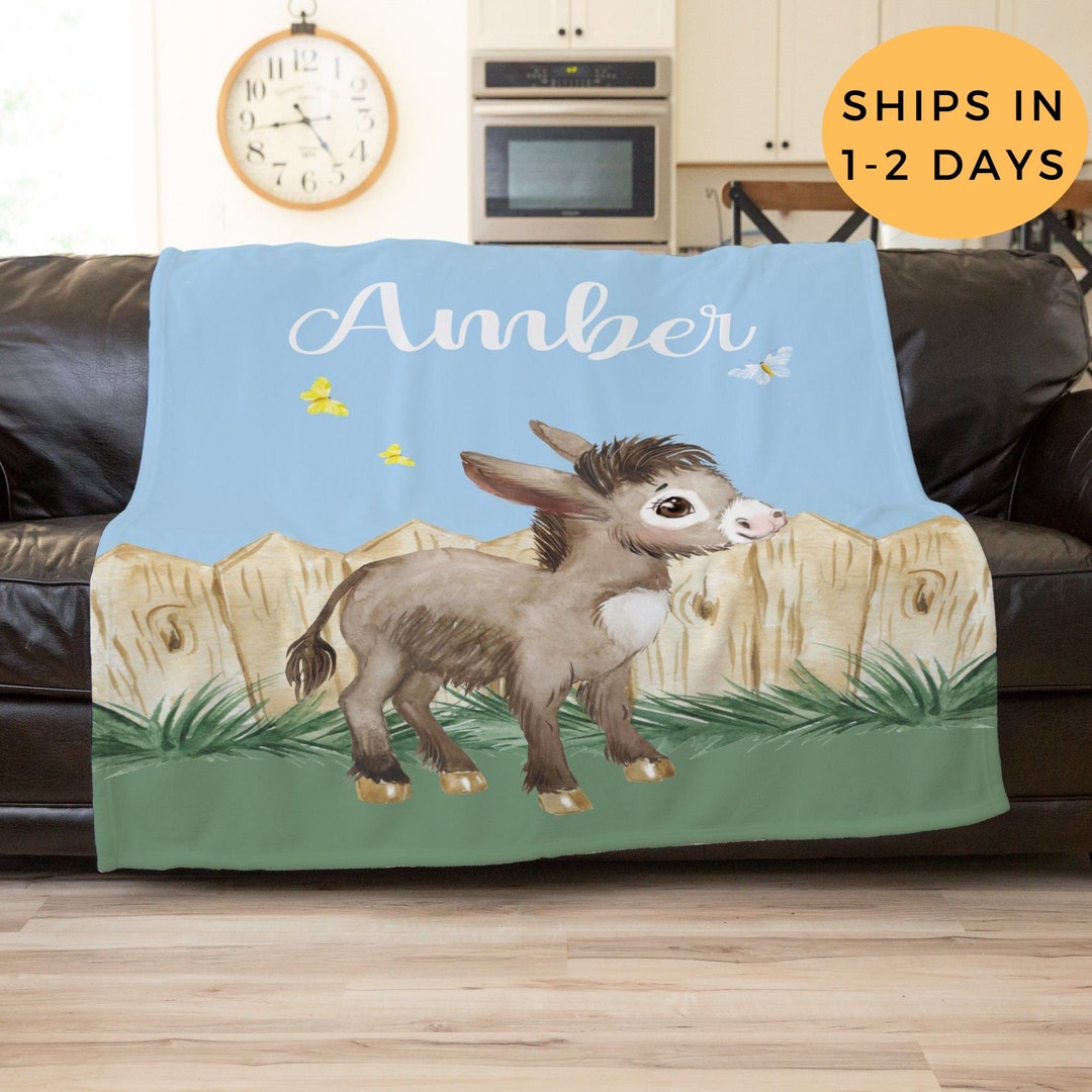 Donkey Blanket, Custom Throw Blanket, Personalized Blanket, Gifts for