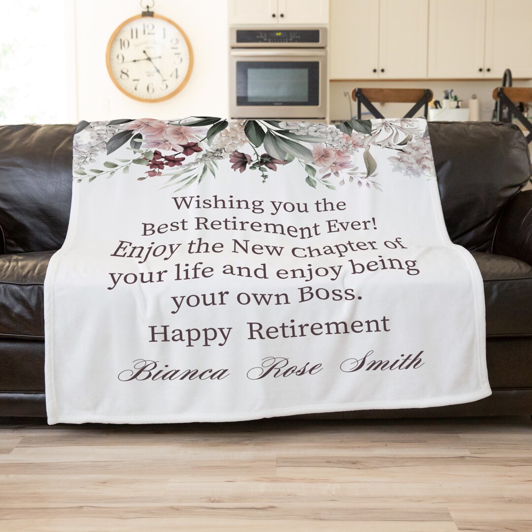 A New Chapter Gift, Retirement Blanket, Gift for Coworker Leaving