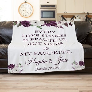Mr And Mrs Blanket, Personalized Wedding Blanket, Personalized Blanket Throw For Wedding Gift, First Anniversary Gift For Couple, House