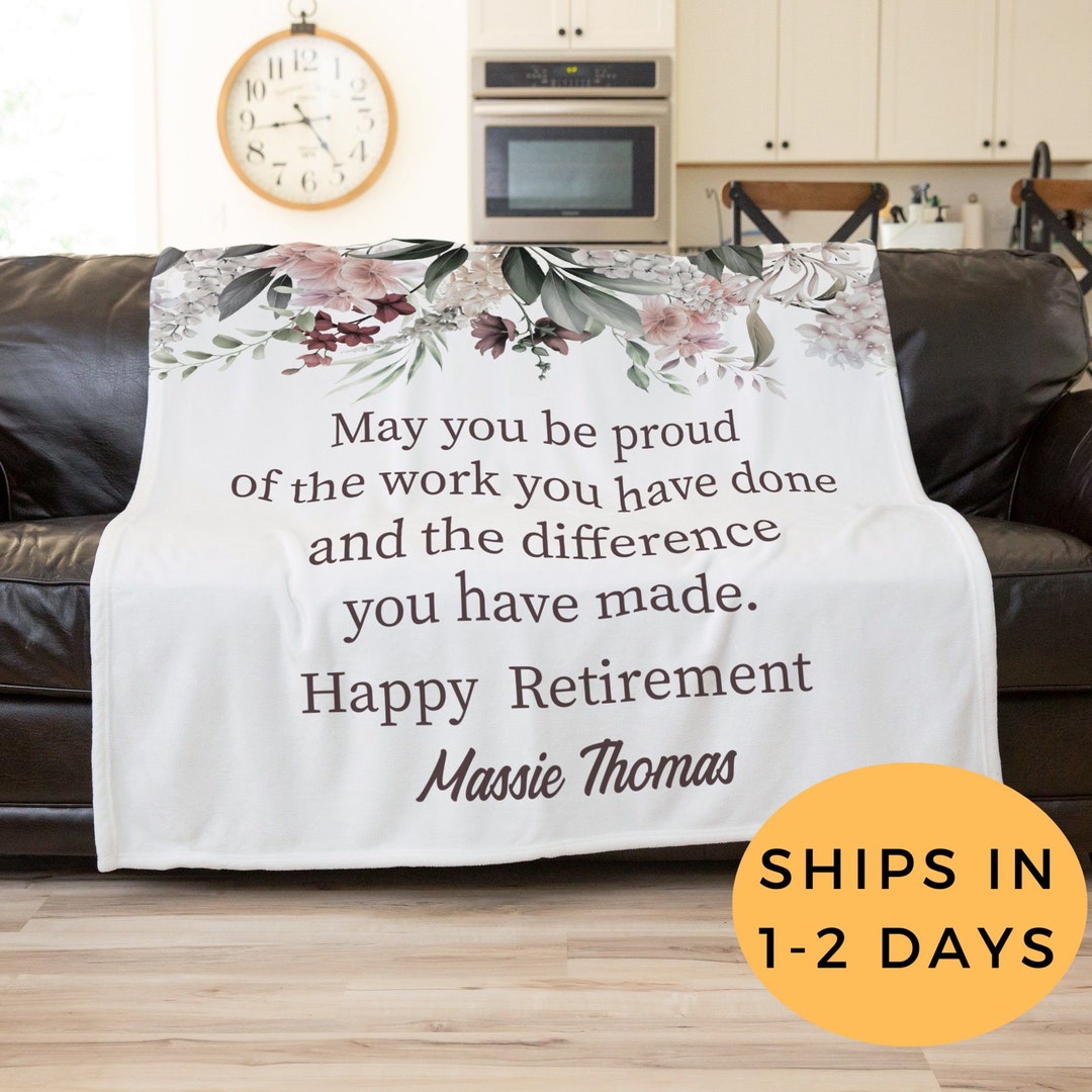 Retirement Blanket Personalized Retirement Gifts for Women Etsy
