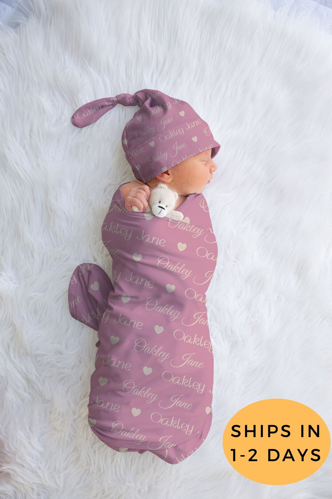 Heart Swaddle Blanket Hospital Swaddle Set Girl Infant Girl Etsy