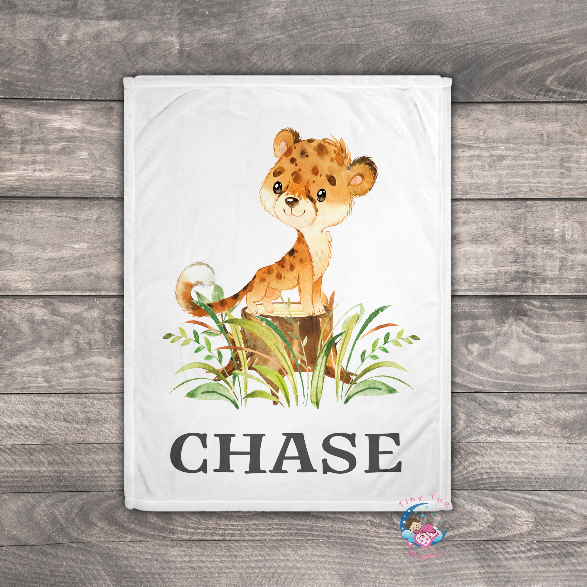 Personalized Baby Blanket Boy Cheetah Blanket Cheetah Baby Etsy