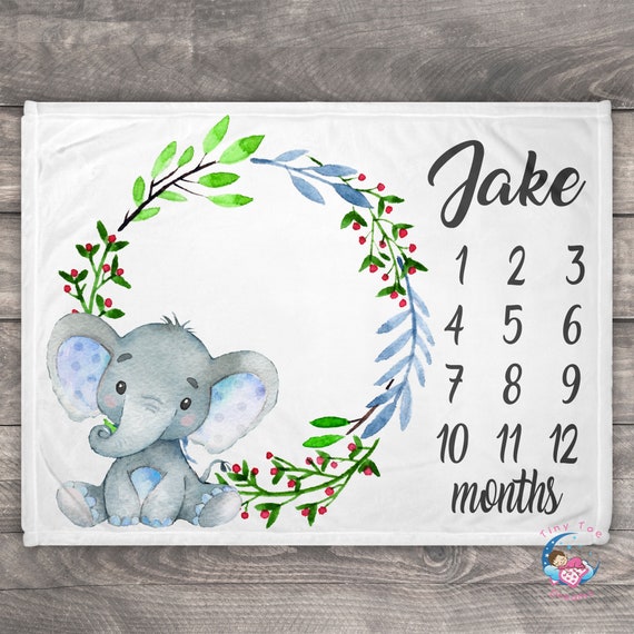 Baby milestone blanket elephant hotsell