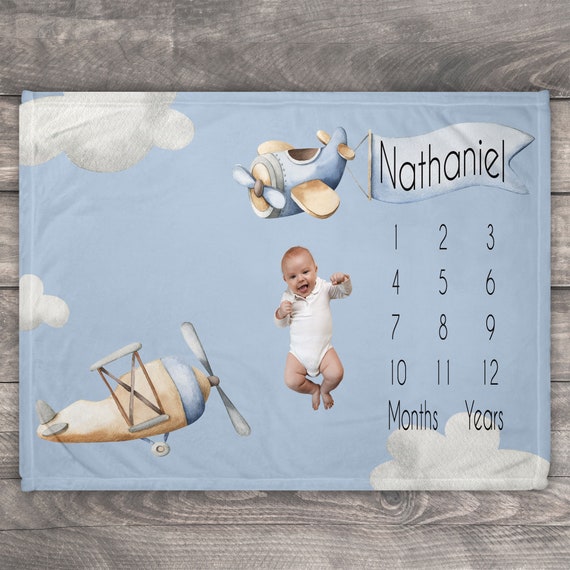 Airplane milestone blanket deals