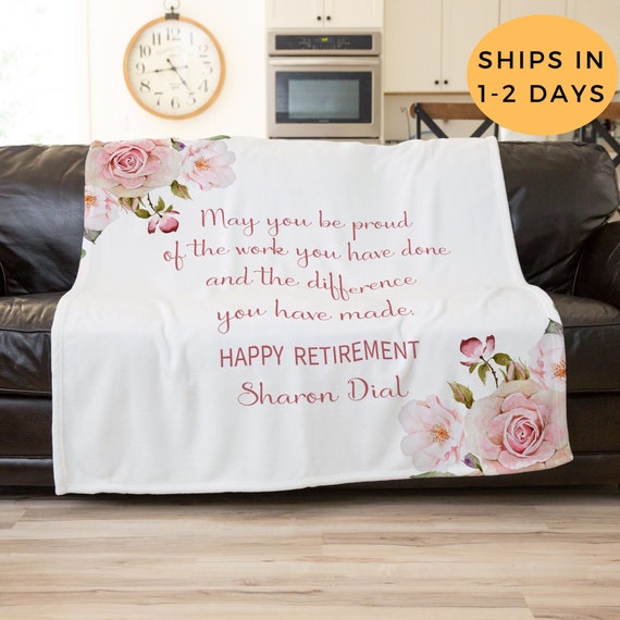 Retirement blanket online personalized