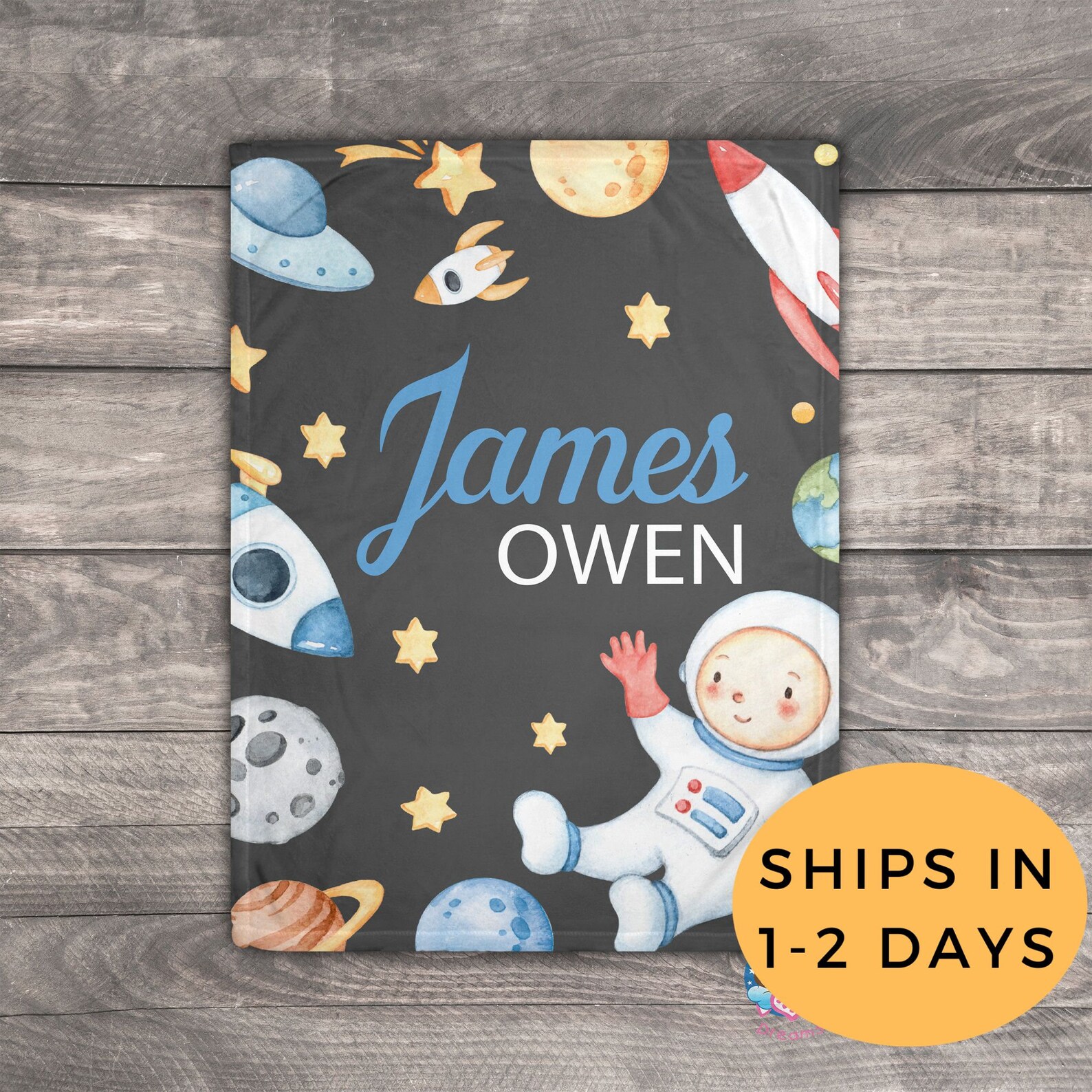 Space Blanket Outerspace Baby Baby Outer Space Personalized Etsy