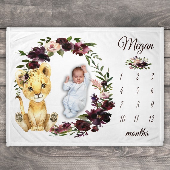 Lion Milestone Blanket Baby Safari Lion Lion Baby Gift Baby Girl Lion Coworker Baby Gift Baby Niece Gift From Aunt and Uncle Etsy Canada