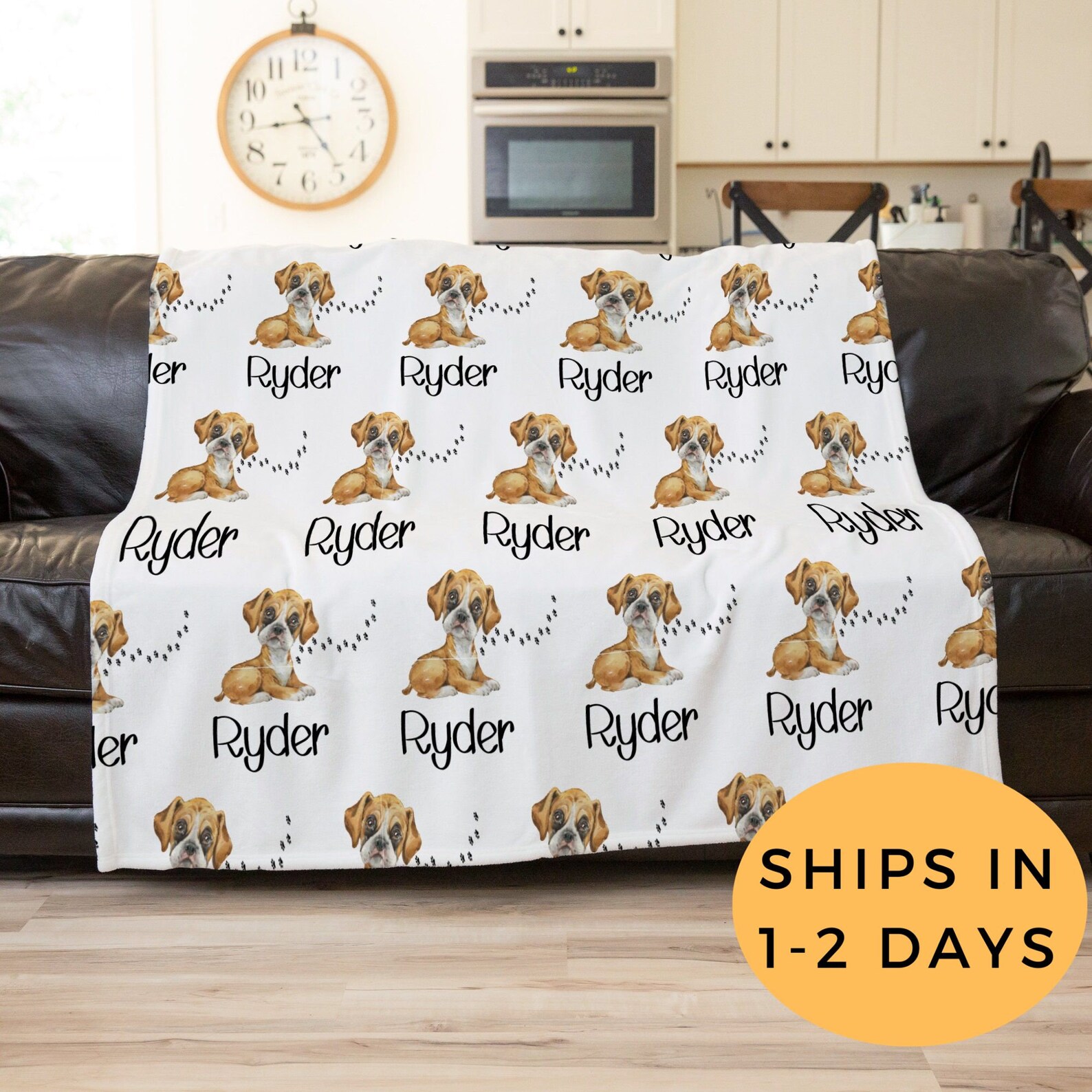 Boxer Blanket Boxer Dog Dad Gifts Personalized Boxer Dog Etsy