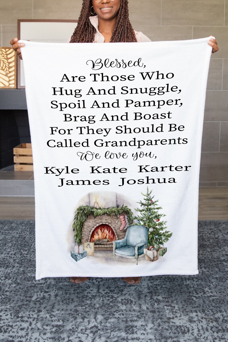 Grandparents Blanket Custom Grandparent Gift Personalized Etsy