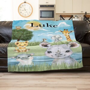 Safari Baby Blanket, Newborn Personalized Blanket, Blanket Personalized Adult, Custom Blanket Personalized, Boho Throw Blanket, Birthday