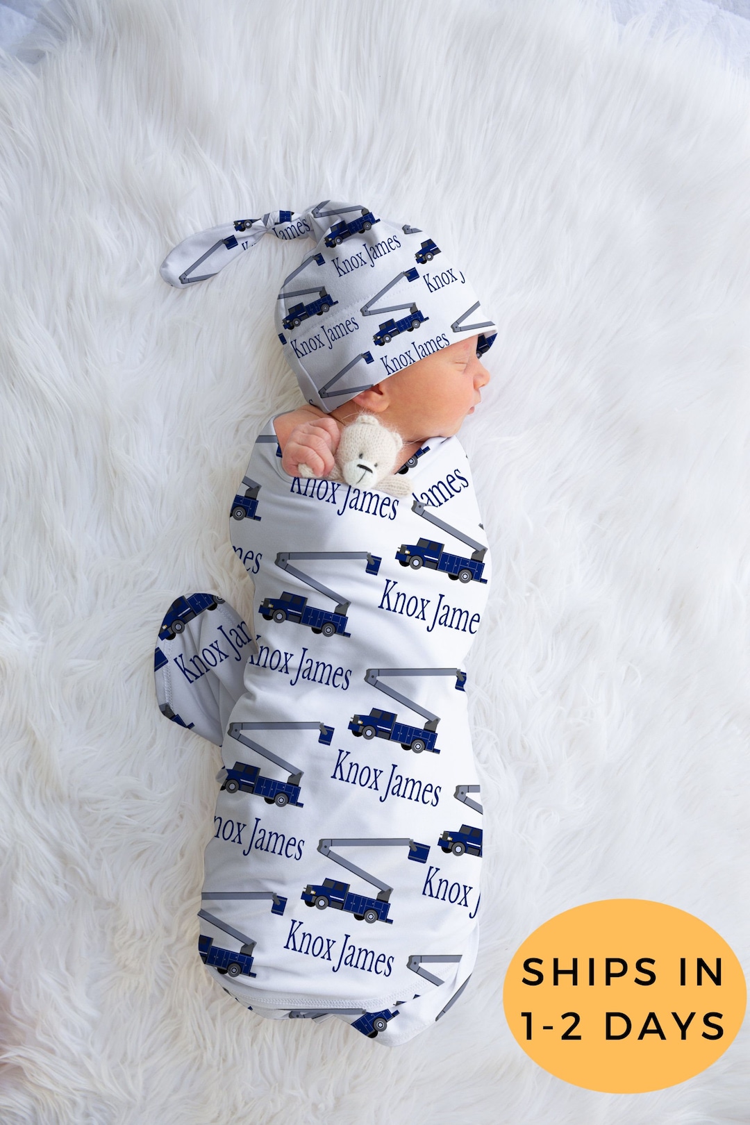 Lineman Swaddle Blanket Boy Swaddle Newborn Blanket Etsy