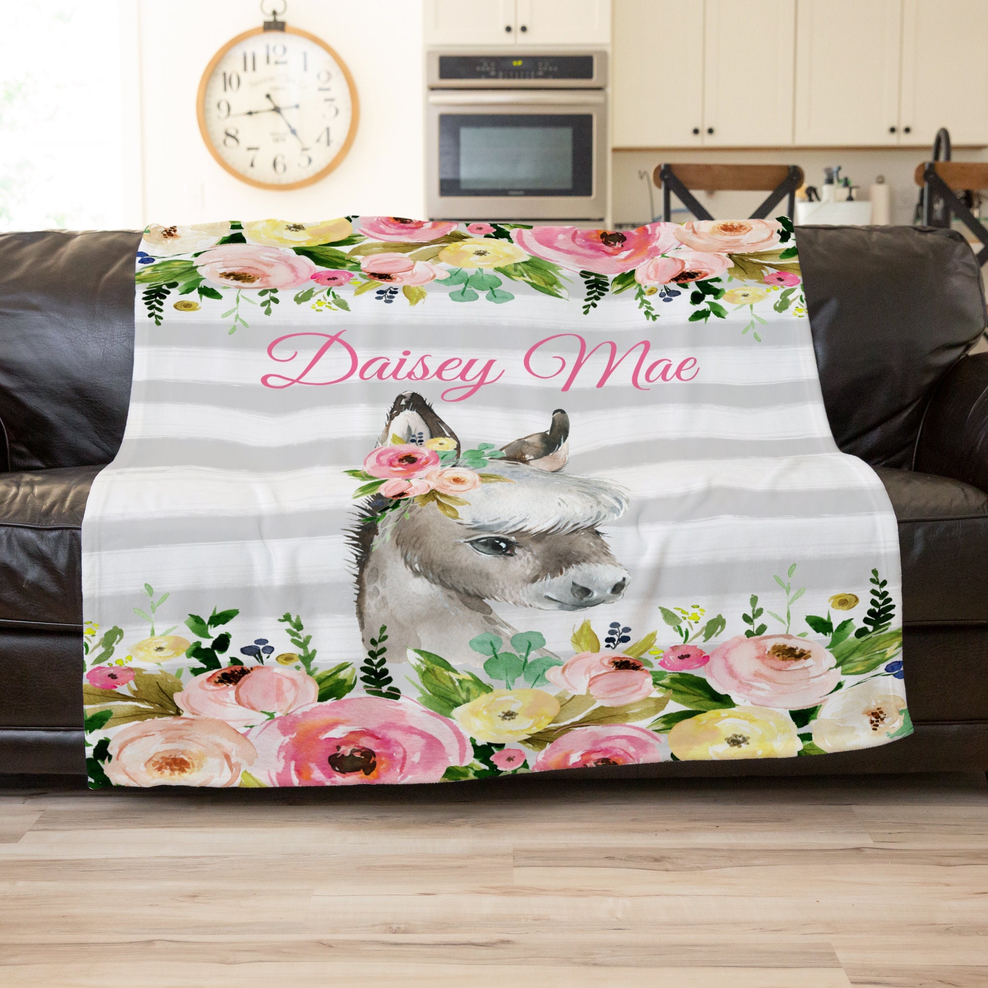 Donkey Blanket Custom Throw Blanket Personalized Blanket Etsy