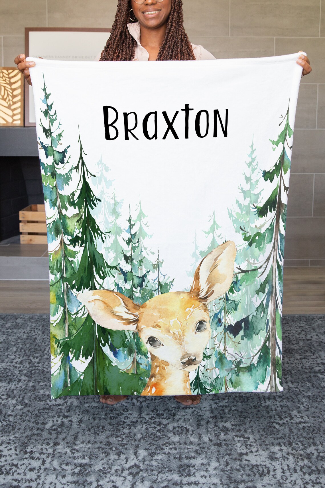 Deer Blanket Baby Deer Blanket Baby Boy Custom Blanket Kids Etsy