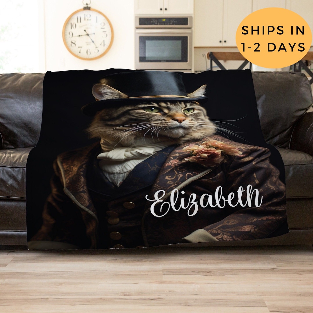 Personalized Cat Blanket, Cat Throw Blanket, Cat Christmas Gift, Gift From Cat on Wedding Day