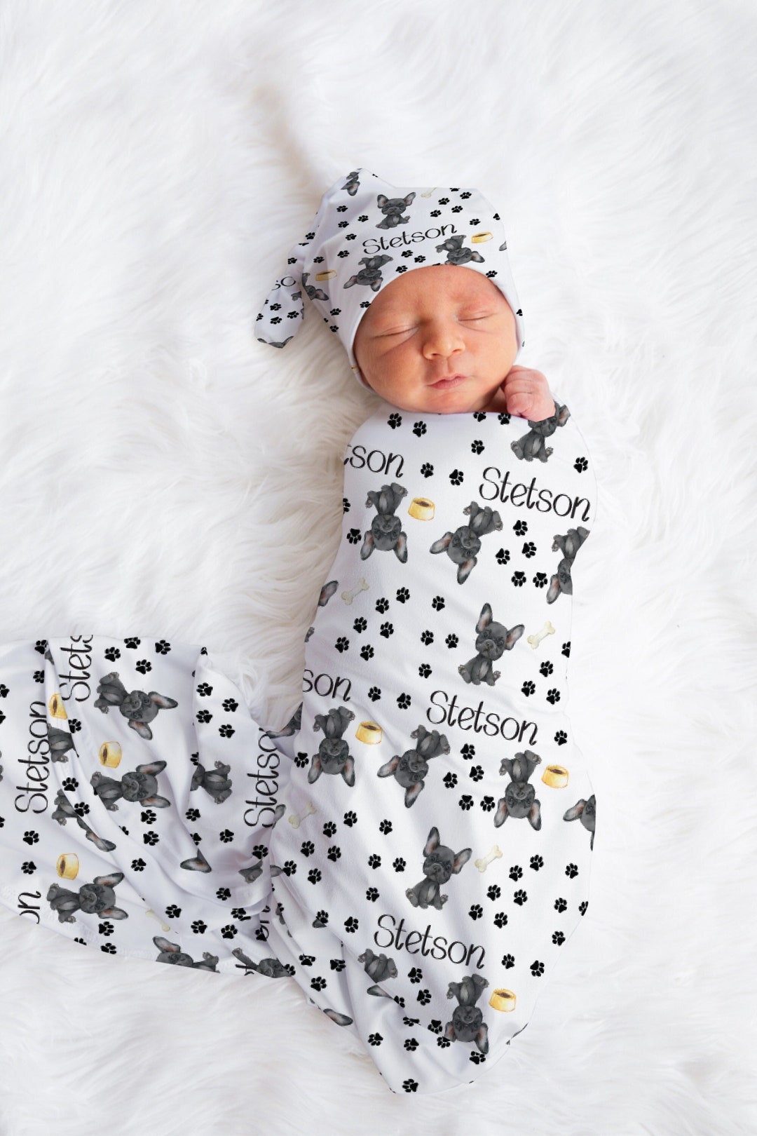 French Bull Dog Swaddle Baby Swaddle Blanket French Bull Dog Etsy