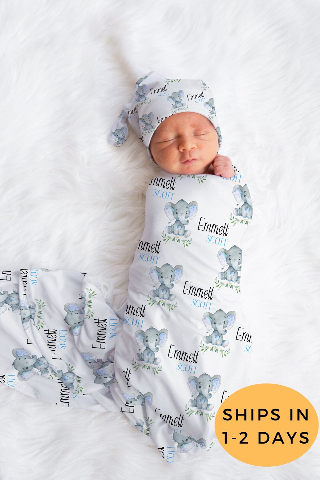 Elephant Swaddle Blanket Elephant Baby Shower Gift Elephant Etsy