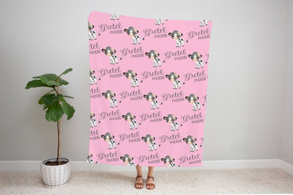 Adult Personalized Blanket Personalized Baby Stroller Blanket Comfy Throw Cow Blanket For Baby Cow Nursery Baby Receiving Blanket