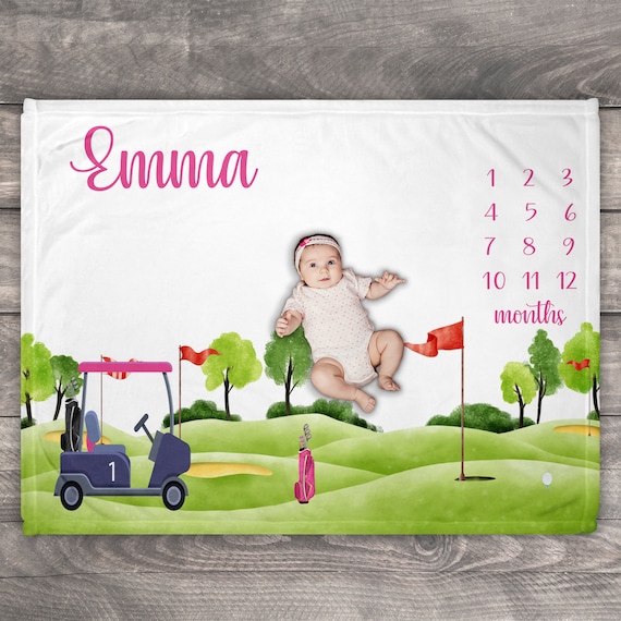 Milestone Blanket Boy Golf Blanket Baby Monthly Milestone Blanket Baby Growth Blanket Boy New Born Baby Gift Etsy Canada