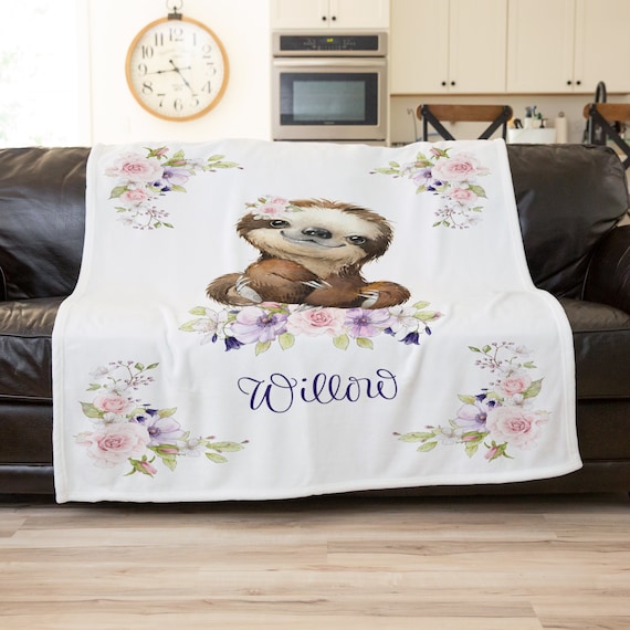 Sloth Blanket Sloth Blanket Adult Personalized Sloth Blanket Sloth Nursery Decor Sloth Theme Baby Shower Gift Birthday Gift for Toddler Etsy Australia