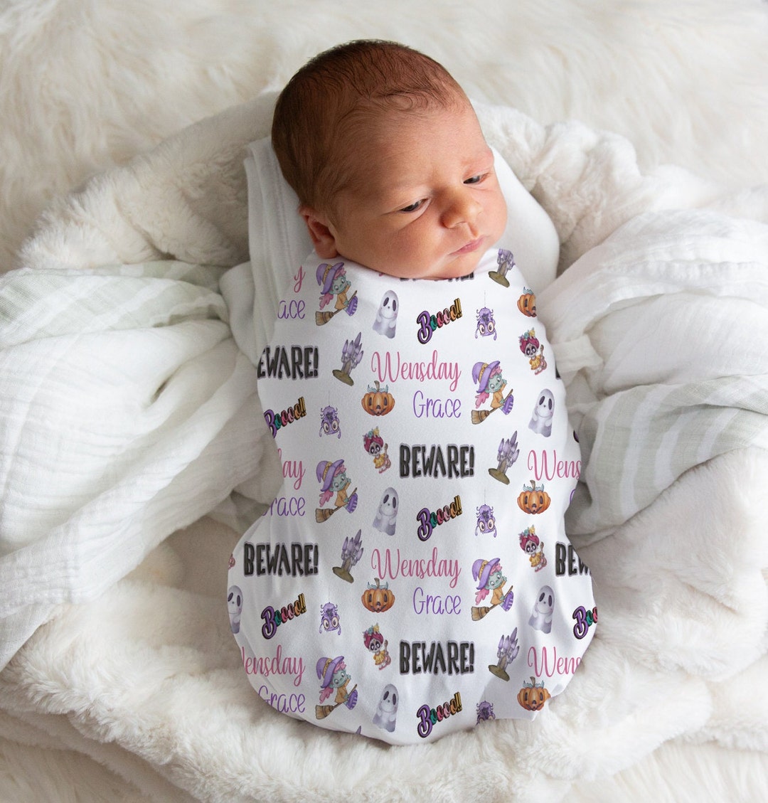 Halloween Swaddle, Halloween Baby Blanket, Personalized Newborn Girl Swaddle,  Baby Shower Gift, Customized Baby Swaddle, Halloween Present - Etsy