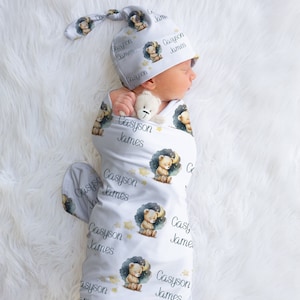 Teddy Bear Swaddle, Teddy Bear Theme Baby Shower, Baby Boy Brown Teddy Bear Gift, Personalized Swaddle For Girl Or Boy, Hospital Outfit
