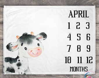 Farm Blanket - Newborn Milestone Blanket - Personalized Baby Blanket - Farm Animal Blanket - Animal Baby Blanket - Monthly Baby Blanket