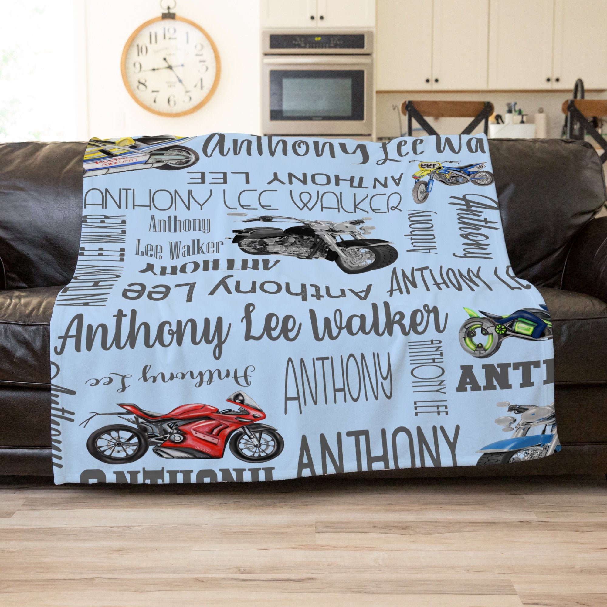 Motorcycle Blanket Personalized Blanket For Adults Etsy