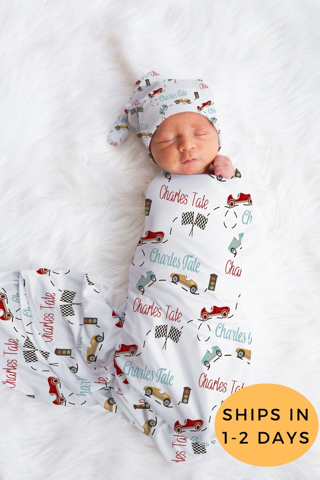 Sport Car Swaddle Personalized Newborn Swaddle Custom Boy Etsy