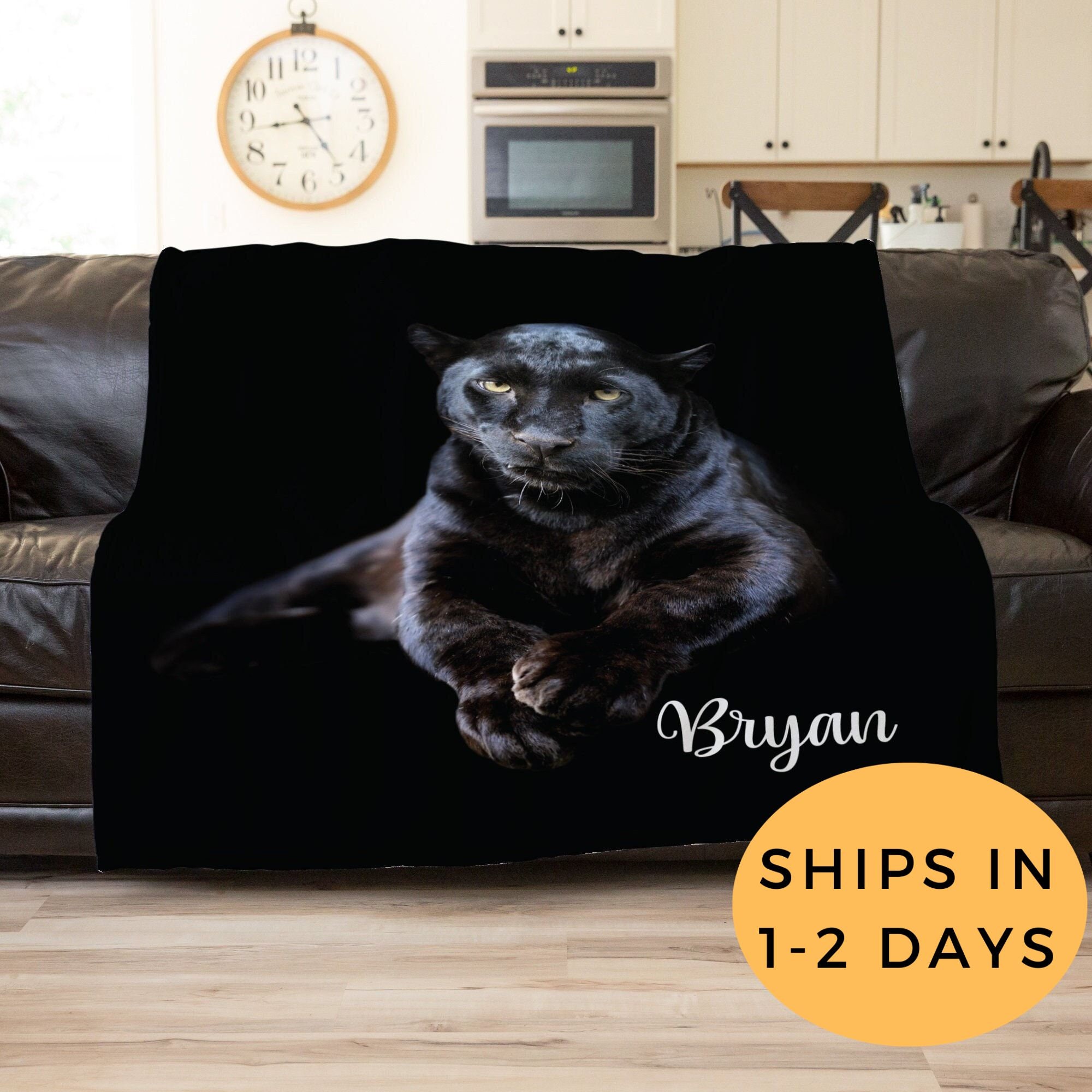 Black Panther Blanket Black Panther Decor Personalized Etsy