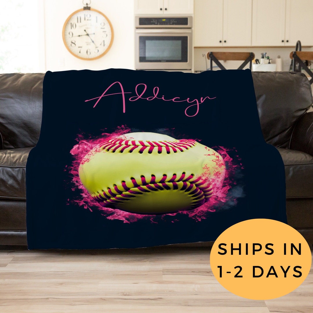 Softball Blanket, Softball Coach Gift, Birthday Gift for Her, Softball