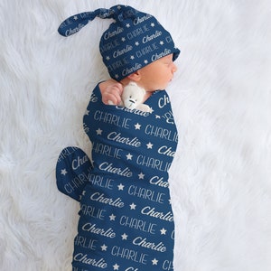 Star Swaddle, Infant Boy Personalized Blanket, Name Swaddle, Cuties Theme Baby Shower, Star Nursery Decor, Hospital Swaddle Set, Newborn