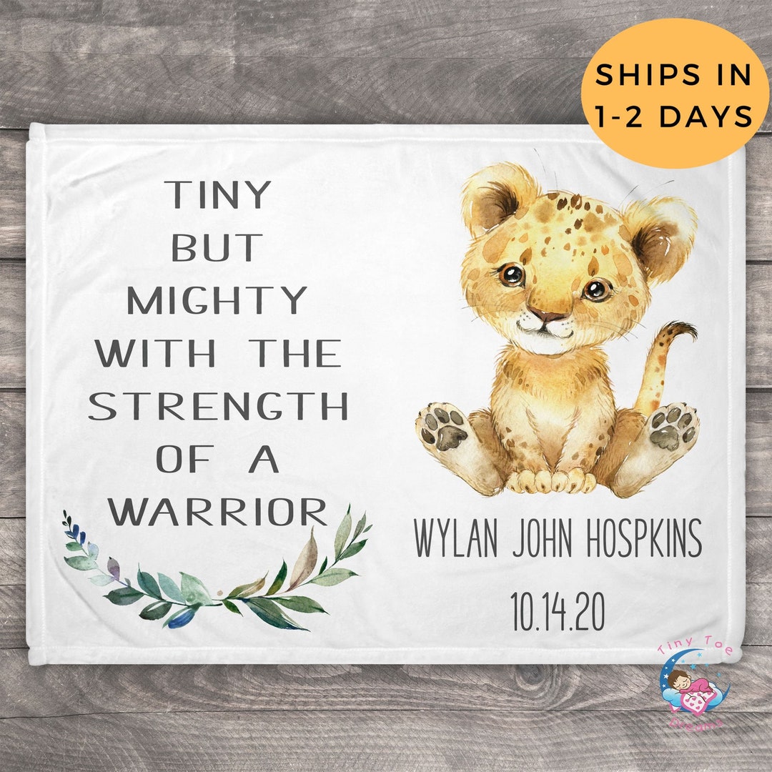 Tiny but Mighty, NICU, Baby Blanket Personalized, Hospital Blanket