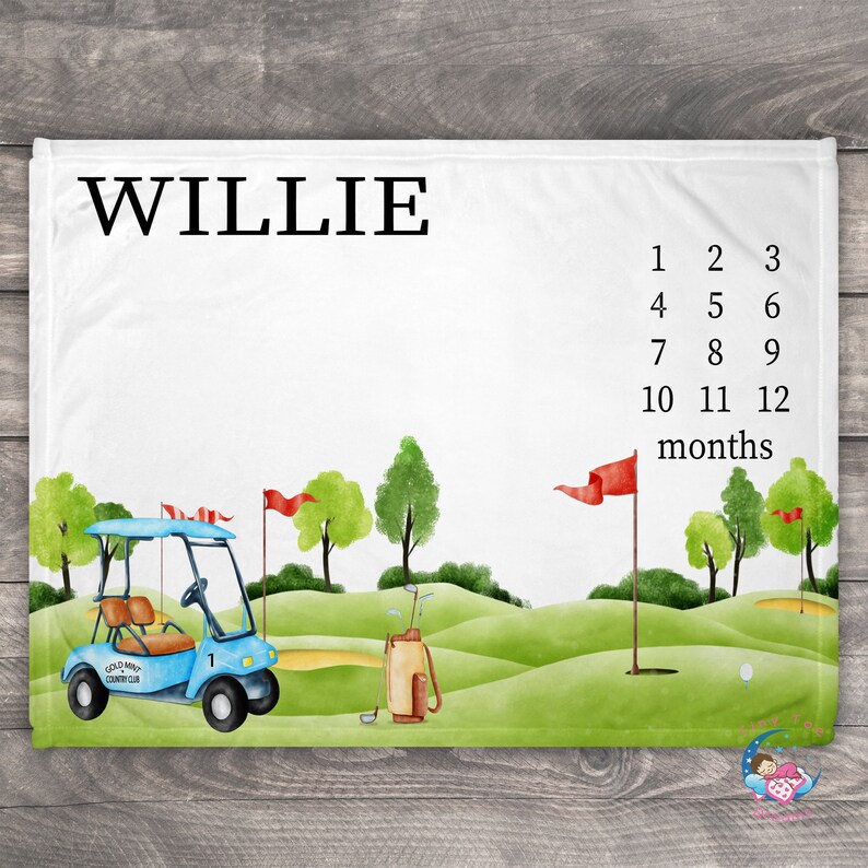 Personalized Golf Baby Milestone Blanket, Monthly Growth Chart - Etsy