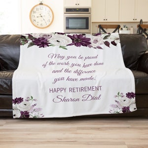 Special Retirement Gifts, Female Retirement Gifts, Personalized Retirement Throw Blanket, Retirement Gifts For Mom, Retirement Gift For Her