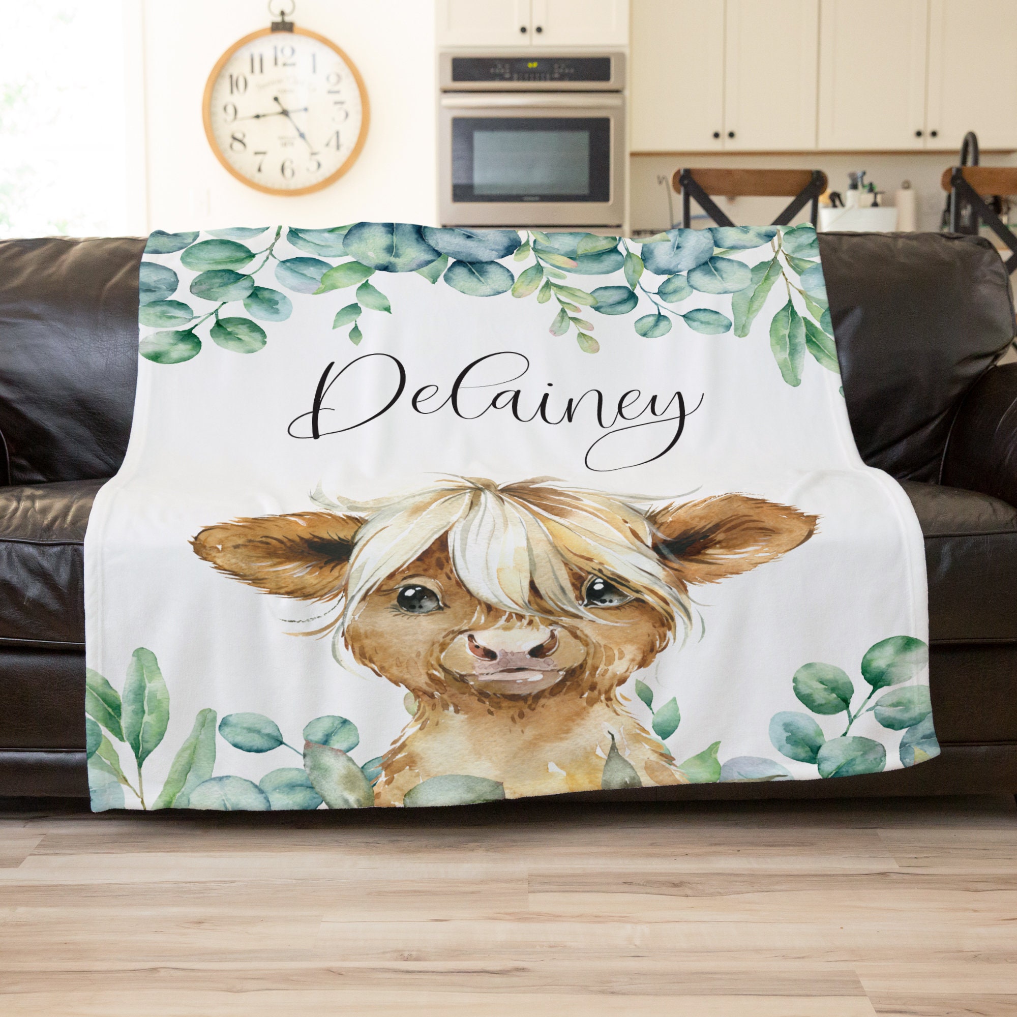 Highland Cow Blanket Personalized Cow Throw Blanket Highland Cow Nursery Decor Highland Cow Theme Baby Shower Gift Newborn Blanket Etsy Canada