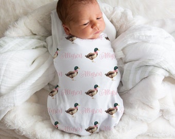 Mallard Duck Swaddle, Duck Swaddle Baby Blanket, Duck Hunter Blanket, Duck Nursery Theme, Duck Baby Shower Gift, Infant Blanket, Photo Prop